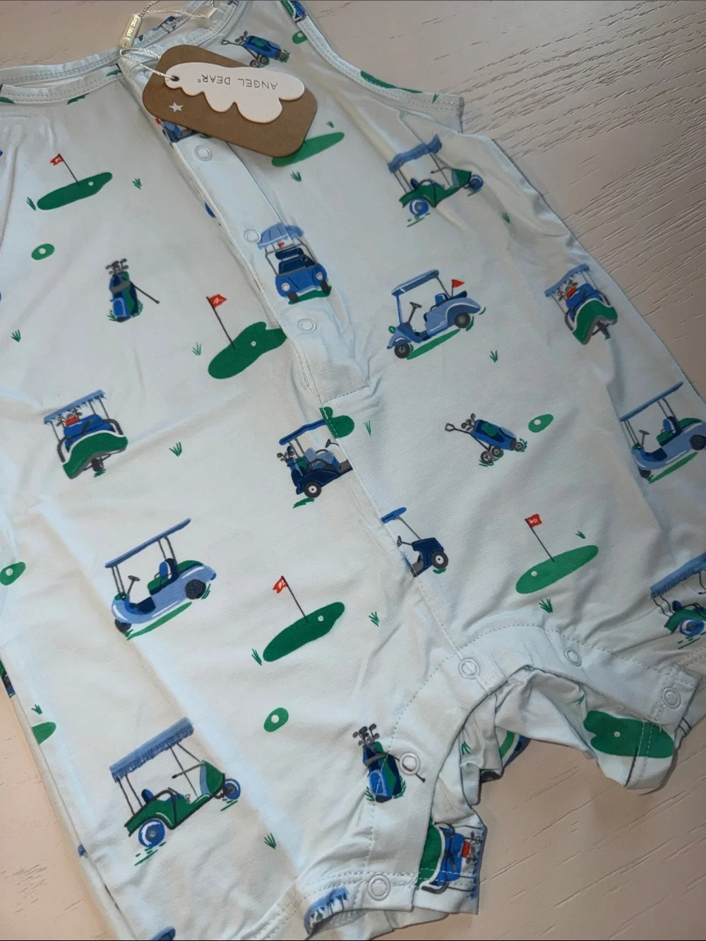 Angel Dear Vintage Golf Sleeveless Shortie Romper 12-18 months